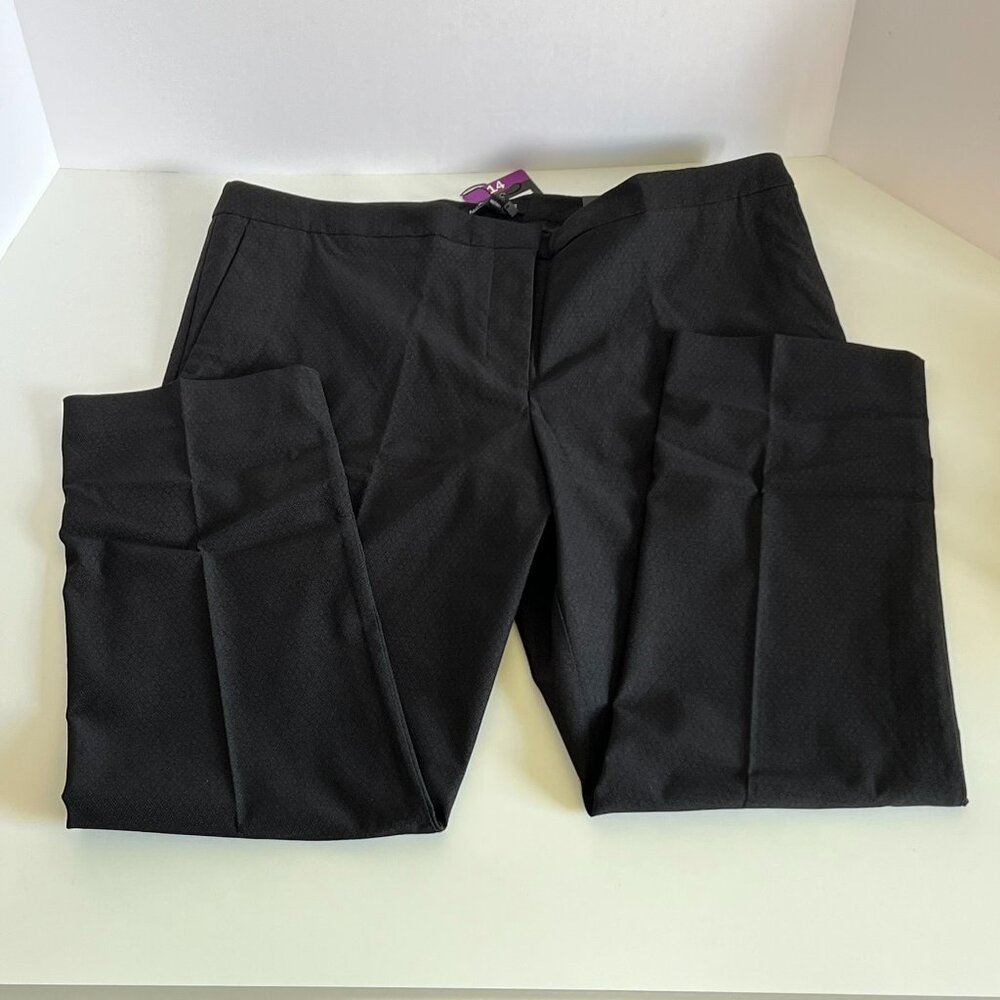 Mario Serrani Ladies Ankle Length Tummy Control Stretch Pant Black Gray Size 14